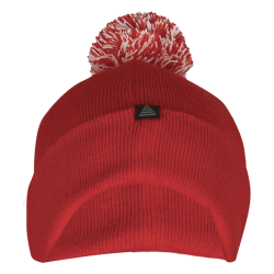 Football Bobble Hat Red/White
